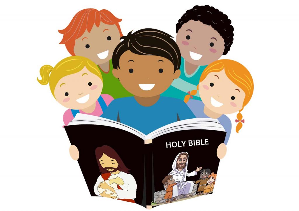 Child Reading Bible Clipart
